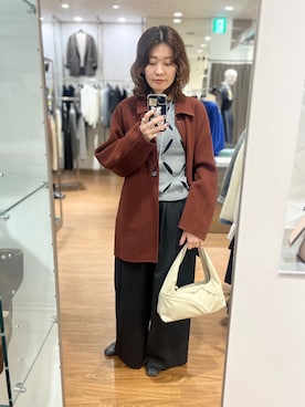 「アイテム（ステンカラーコート）」を使った、katayoさん（レディース・166cm）の秋コーディネート