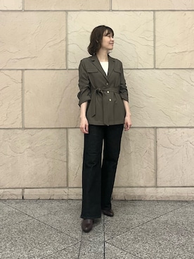 「アイテム（その他アウター、ブラウン系）」を使った、katayoさん（レディース・167cm）の秋コーディネート