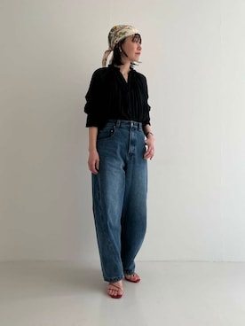 「URBAN RESEARCH ROSSO WOMEN（アーバンリサーチ　ロッソ）の2WAYプリーツブラウス（シャツ/ブラウス）」を使った、katayoさん（レディース・166cm）の冬コーディネート