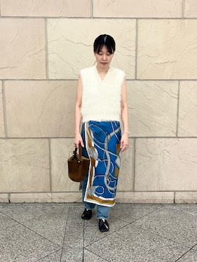 「秋服」｜「アイテム（ベスト）」を使った、katayoさん（レディース・166cm）の夏コーディネート