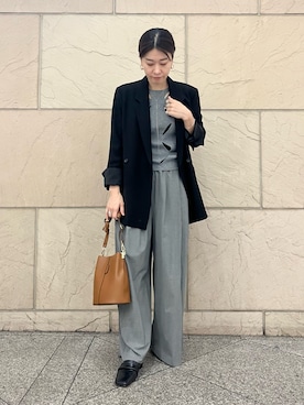 「URBAN RESEARCH ROSSO WOMEN（アーバンリサーチ　ロッソ）のウォッシャブルイージータックパンツ（その他パンツ）」を使った、katayoさん（レディース・166cm）の秋コーディネート