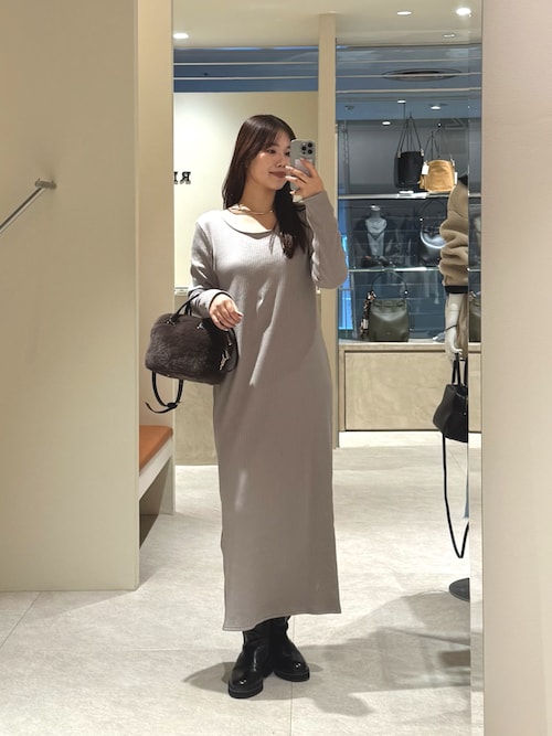 全骨格細見え】NEW2WAYロングリブワンピース（ワンピース）｜RIVE