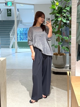 「アイテム（スラックス）」を使った、YUIさん（レディース・165cm）の夏コーディネート