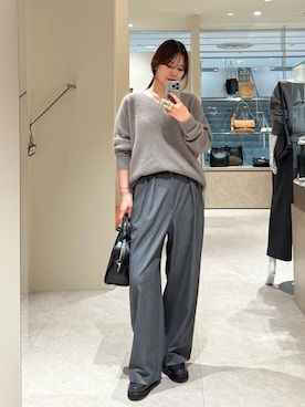 「スラックスパンツ」｜YUIさん（レディース・165cm）の秋コーディネート