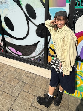 「アイテム（ハンチング/ベレー帽）」を使った、　さちゃまるさん（レディース・154cm）の秋コーディネート