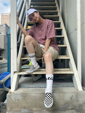 「バックプリント」｜komaki0913さん（レディース・158cm）の夏コーディネート