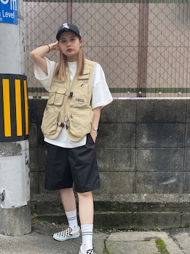 「アイテム（ベスト）」を使った、komaki0913さん（レディース・158cm・10代）の夏コーディネート