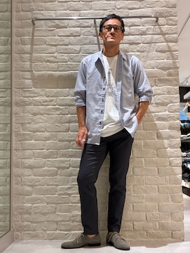 「alfredoBANNISTER（アルフレッドバニスター）の【SHOO IN SHOE】スタンダード プレーントゥ シューズ  / レザーシューズ（ドレスシューズ、グレー系）」を使った、nobgさん（メンズ・171cm）の春コーディネート