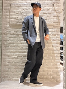 「alfredoBANNISTER（アルフレッドバニスター）の【一部店舗＋WEB限定】シャークソール クッション メッシュ スリッポン（スリッポン、ブラック系）」を使った、nobgさん（メンズ・171cm）の秋コーディネート
