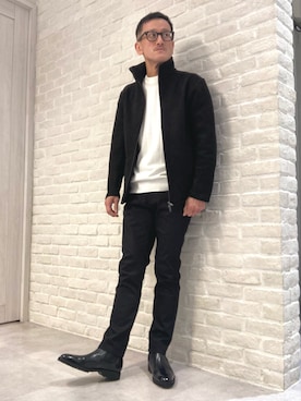 「ライダースコーデ」｜nobgさん（メンズ・171cm）の冬コーディネート