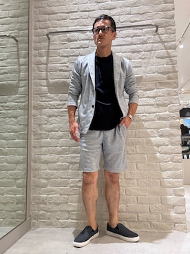 「アイテム（スリッポン）」を使った、nobgさん（メンズ・171cm）の夏コーディネート