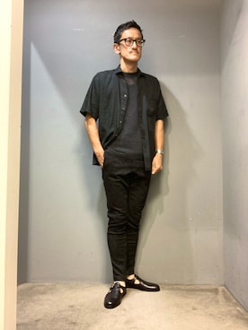 「スキニーデニム」｜「アイテム（スリッポン）」を使った、nobgさん（メンズ・171cm）の夏コーディネート