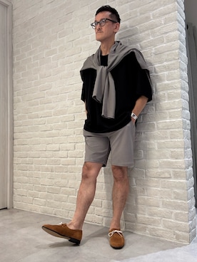 「アイテム（スリッポン）」を使った、nobgさん（メンズ・171cm）の夏コーディネート