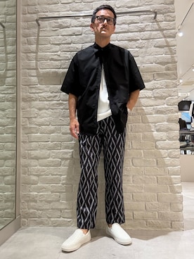「アイテム（スリッポン）」を使った、nobgさん（メンズ・171cm）の夏コーディネート