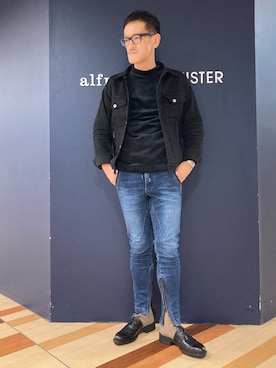 「alfredoBANNISTER（アルフレッドバニスター）のアイテム（ブーツ）」を使った、nobgさん（メンズ・171cm）の秋コーディネート