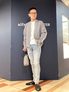 「レザーサンダル」｜「アイテム（ジャージ）」を使った、nobgさん（メンズ・171cm）の春コーディネート