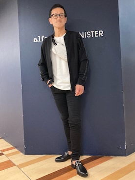 「ブラック×ホワイト」｜「アイテム（スリッポン）」を使った、nobgさん（メンズ・171cm）の春コーディネート