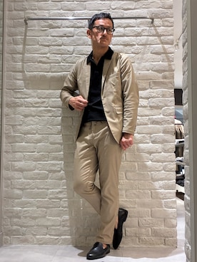 「alfredoBANNISTER（アルフレッドバニスター）の【26S/S】オペラ スリッポン シューズ（スリッポン、ブラック系）」を使った、nobgさん（メンズ・171cm）の春コーディネート