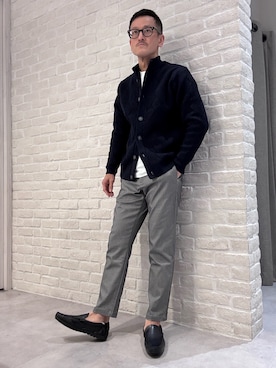 「アイテム（スリッポン）」を使った、nobgさん（メンズ・171cm）の秋コーディネート