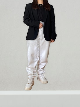 「NIKE（ナイキ）のWMNS AF1 SAGE LOW ナイキ ウィメンズ エアフォース1 セイジ LOW AR5339-100（スニーカー）」を使った、yuri さん（レディース・147cm）の秋コーディネート