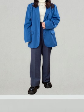 「UNIQLO（ユニクロ）のエクストラファインメリノリブタートルネックセーター（長袖）（ニット/セーター）」を使った、yuri さん（レディース・147cm）の冬コーディネート