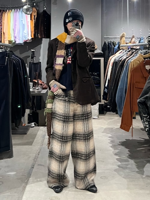 ☆美品☆Roen ネック ウォーム ボーダー マフラー スカル フリンジ 変形 レトロボーダーシャギーMIX細マフラー（マフラー）｜LYEON（リヨン）の