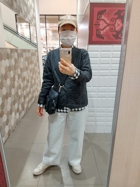 「アイテム（ノーカラージャケット）」を使った、20230802kkさん（レディース・152cm）の秋コーディネート