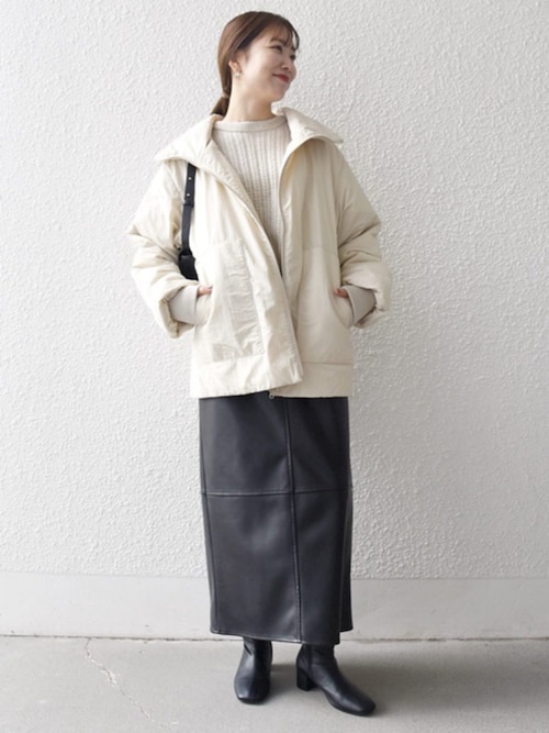 WEB限定】SHIPS any: 中綿 ダブル ジップ スタンド ブルゾン（ブルゾン