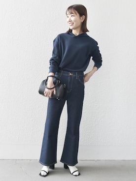「靴下サンダル」｜机さん（レディース・166cm）の冬コーディネート