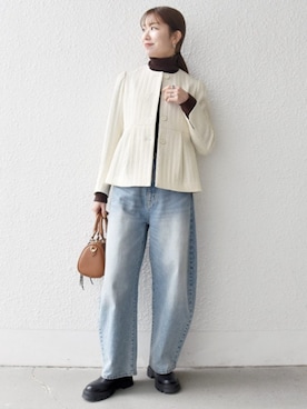 「骨格ナチュラル」｜机さん（レディース・166cm）の冬コーディネート