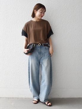 「EBLOUNA（エブローナ）のアイテム」を使った、机さん（レディース・166cm）の夏コーディネート