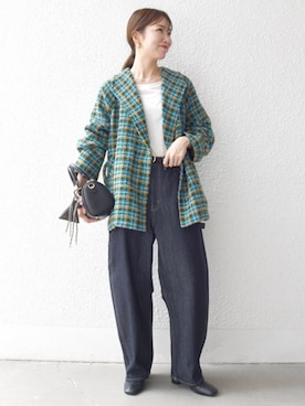 「アイテム（キーケース/キーアクセサリー）」を使った、机さん（レディース・166cm）の秋コーディネート