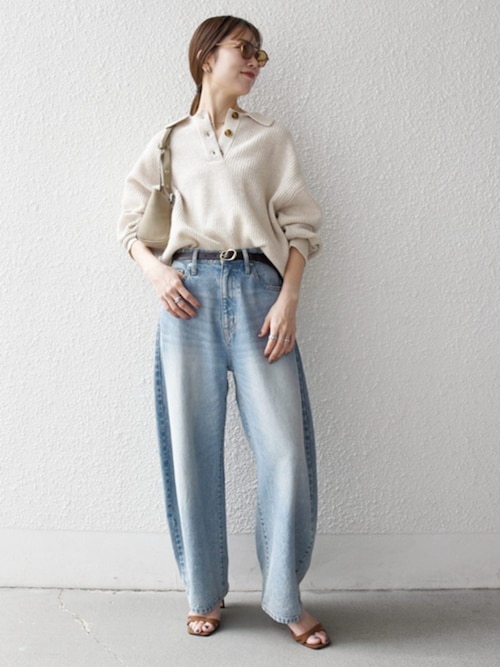 SHIPS any:〈手洗い可能〉AQUA カシミヤ ミックス ポロ ニット（ニット