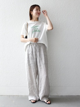 「EBLOUNA（エブローナ）のアイテム」を使った、机さん（レディース・166cm）の夏コーディネート