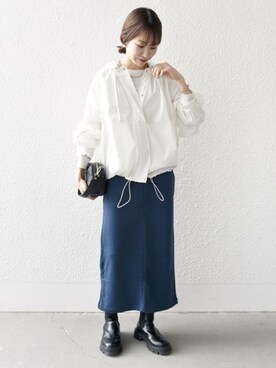 「SHIPS any（シップス エニィ）のアイテム（ブルゾン）」を使った、机さん（レディース・166cm）の冬コーディネート
