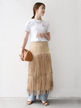 「PETIT BATEAU（プチバトー）のアイテム」を使った、机さん（レディース・166cm）の夏コーディネート