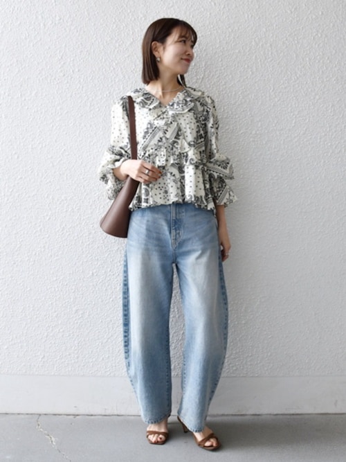 bon_meur:〈洗濯機可能〉コクーン シルエット デニム パンツ(デニム bon_meur:〈洗濯機可能〉コクーン シルエット デニム パンツ(デニム