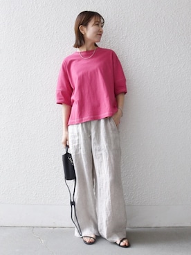 「SHIPS any（シップス エニィ）のSHIPS any: 2WAY スクエア ミニ ショルダー バッグ（ショルダーバッグ、ブラック系）」を使った、机さん（レディース・166cm）の春コーディネート