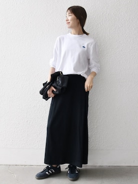 「LACOSTE」｜机さん（レディース・166cm）の夏コーディネート
