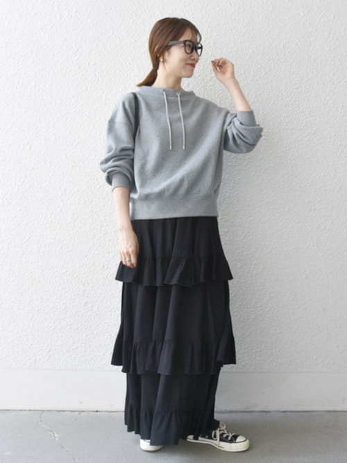 セール】SHIPS any:〈洗濯機可能〉ティアード ラッフル マキシ