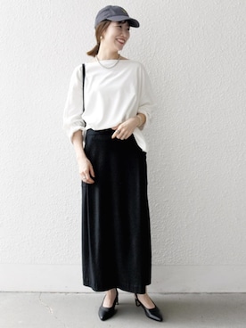 「newhattan（ニューハッタン）のアイテム（キャップ）」を使った、机さん（レディース・166cm）の夏コーディネート