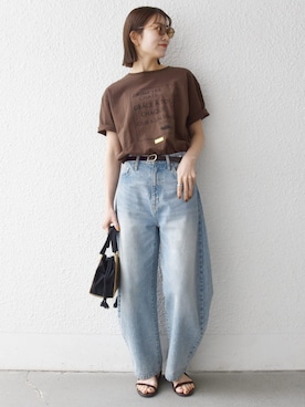 「EBLOUNA（エブローナ）のアイテム」を使った、机さん（レディース・166cm）の夏コーディネート