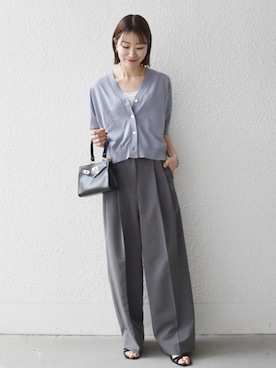 「SHIPS any（シップス エニィ）のSHIPS any: クロス ストラップ サンダル（サンダル、ブラック系）」を使った、机さん（レディース・166cm）の春コーディネート