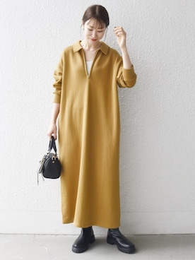 「アイテム（ワンピース/ドレス）」を使った、机さん（レディース・166cm）の秋コーディネート