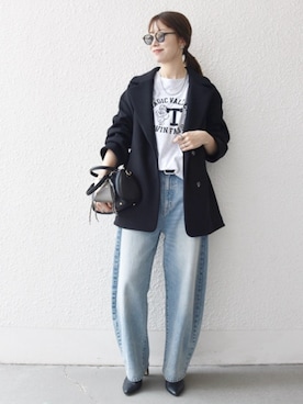 「アイテム（財布/小物）」を使った、机さん（レディース・166cm）の秋コーディネート