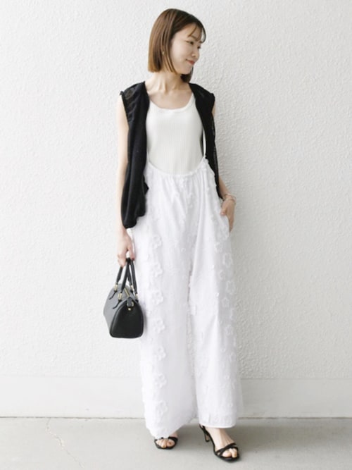 セール】SHIPS any:〈手洗い可能〉3D フラワー エンブロイダリー