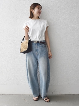 「EBLOUNA（エブローナ）のアイテム」を使った、机さん（レディース・166cm）の夏コーディネート