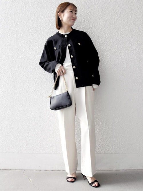 SHIPS any:〈洗濯機可能〉ダブルクロス タック ストレート パンツ