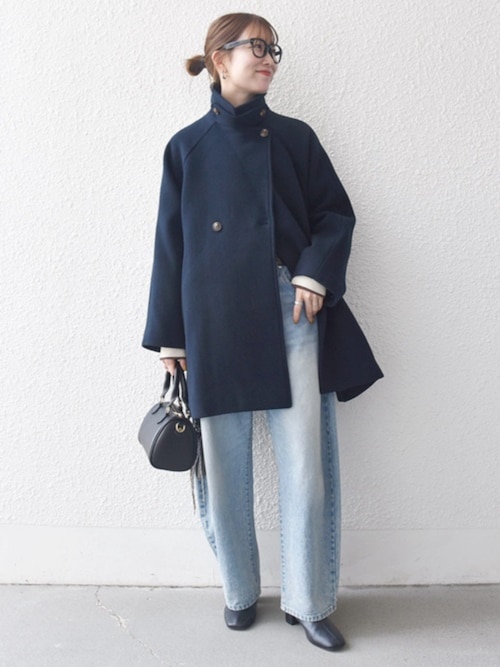 WEB限定】SHIPS any: PURE WOOL スタンド & テーラード ハーフ コート