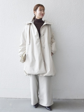 「アイテム（ジャケット/アウター、ベージュ系）」を使った、机さん（レディース・166cm）の冬コーディネート